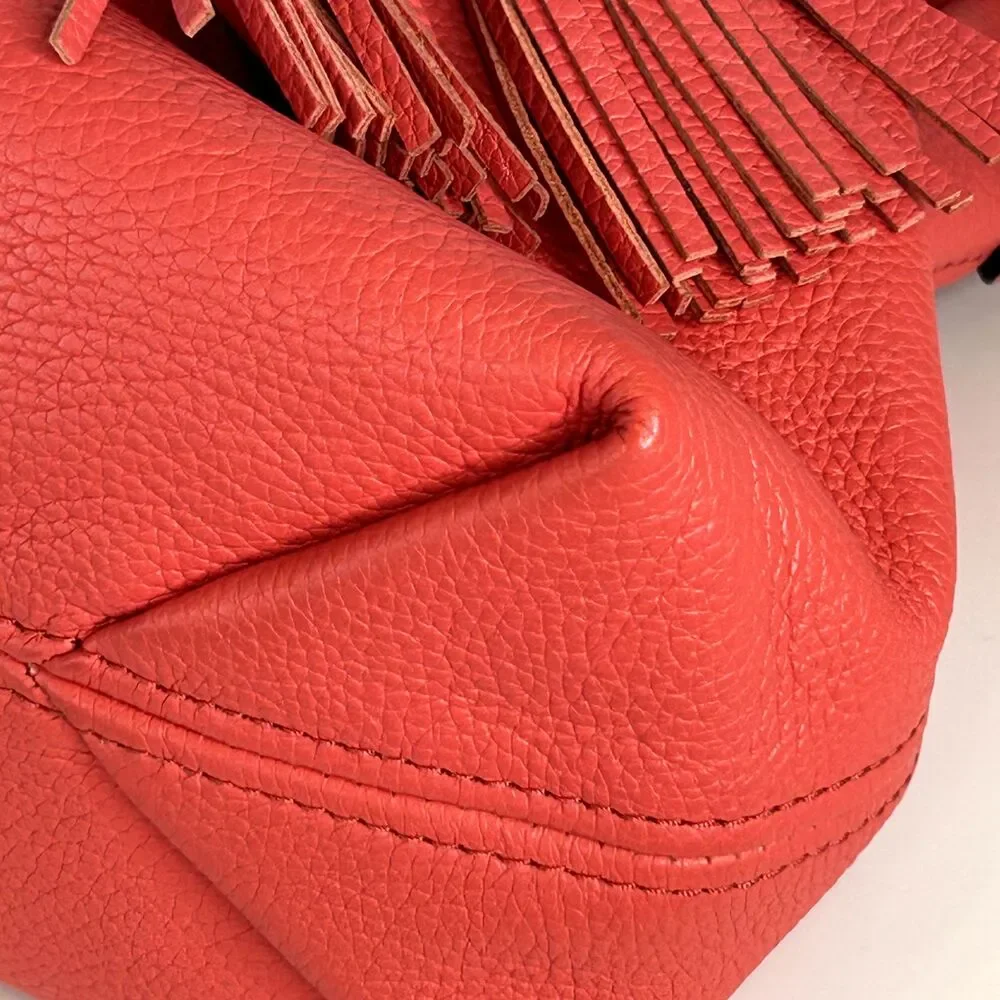 MICHAEL KORS Camden Satchel Crossbody Bag Coral Salmon Pink Leather Gold